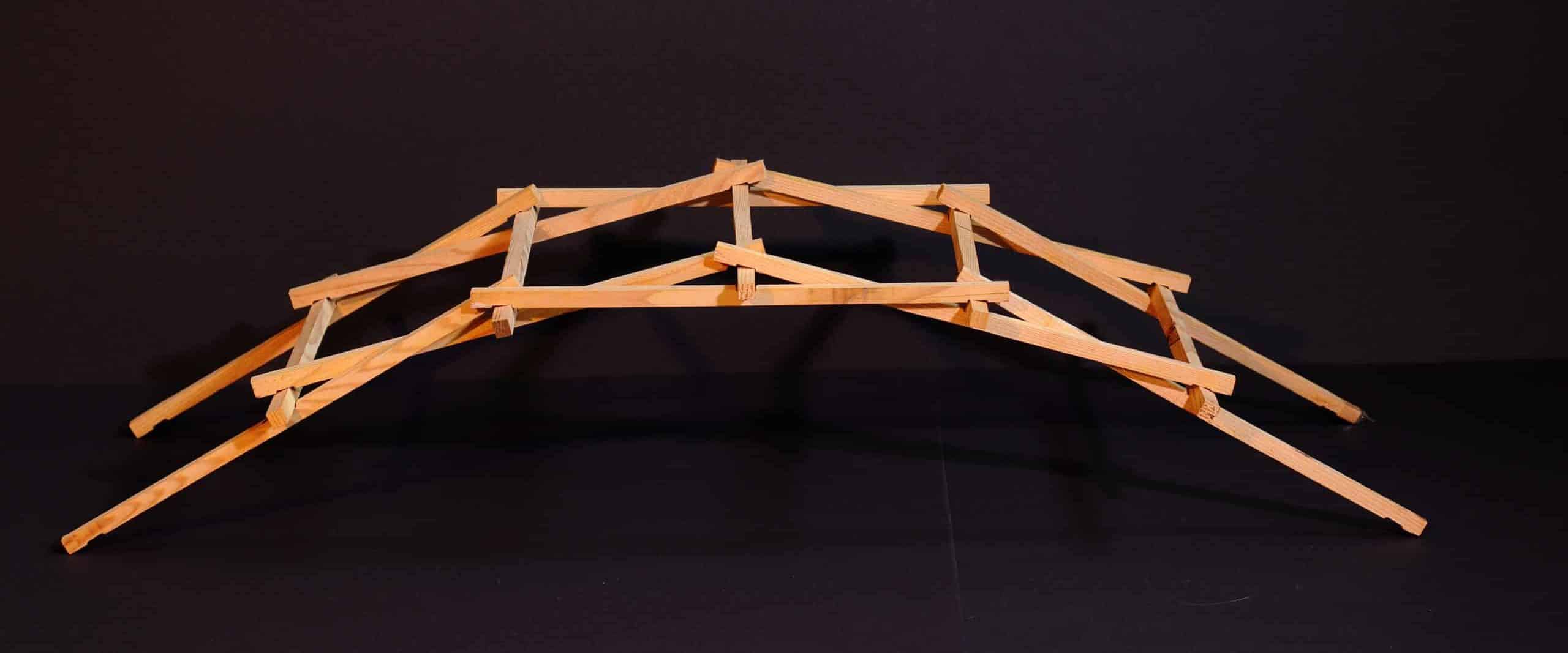 Wooden model of Da Vinci’s Medieval self-supporting bridge